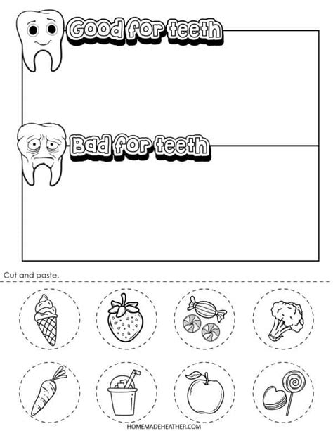 dental health worksheet  kindergarten printable kindergarten