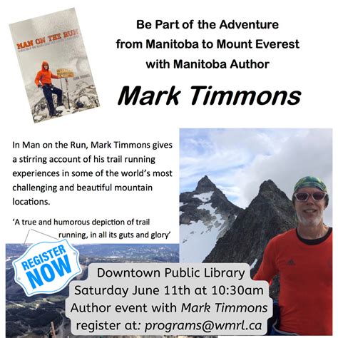 author event mark timmons western manitoba regional library