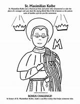 Kolbe Maximilian Coloring St Saint Sheet Ablaze Feast sketch template