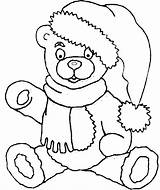 Coloring Teddy Bear Pages Claus Santa Holidays Coloringsky sketch template