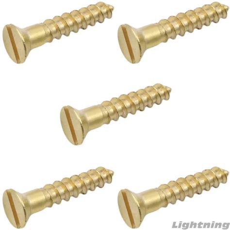 6 X 1 1 2and Solid Brass Flat Head Slotted Wood Screw Qty 100 22 81