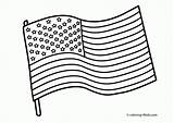 Coloring Flag American Pages Printable Print sketch template