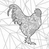 Rooster Paisley Drawn sketch template