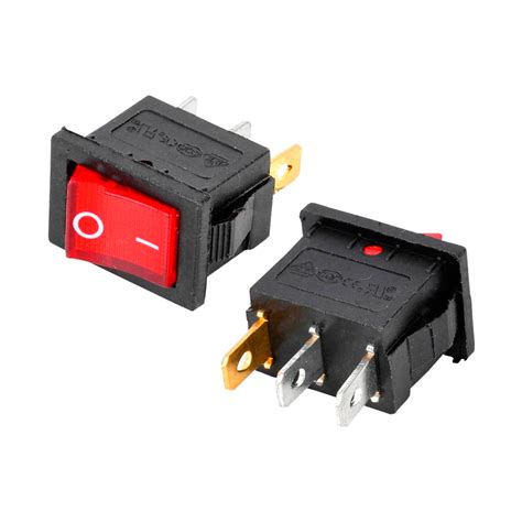interruptor basculante    luz color rojo interruptores pulsadores componentes