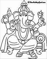 Ganesha Ganesh Hindu Gods Goddesses Hindou Getcolorings Arouisse Dieux Mythologie Pag sketch template
