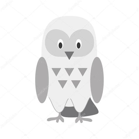 cartoon snowy owl cute cartoon snowy owl vector illustration stock