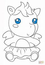 Kawaii Cute Coloring Baby Pages Pegasus Pagasus Printable Print Color Anime sketch template