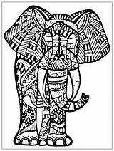 Coloring Elephant Pages Adult Tribal Mandala Animal Drawing Adults Animals Printable Abstract Big Color African Elephants Sheets Clipart Pencil Colouring sketch template