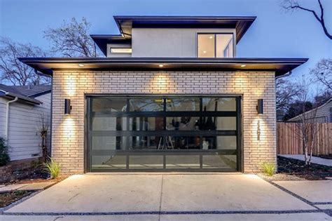 16 X 8 Full View Clear Glass Garage Door In 4 Sections And 4 Windows