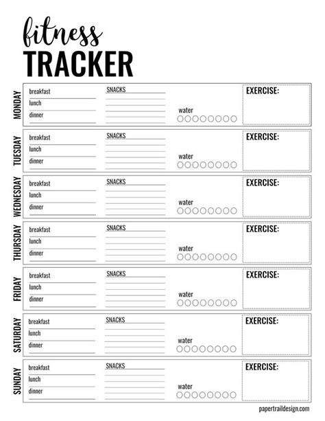 printable exercise tracker