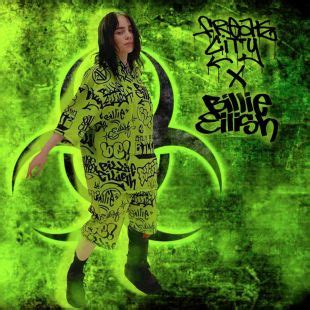 billie  freakcity freak city  billie eilish green graffiti hoodie set