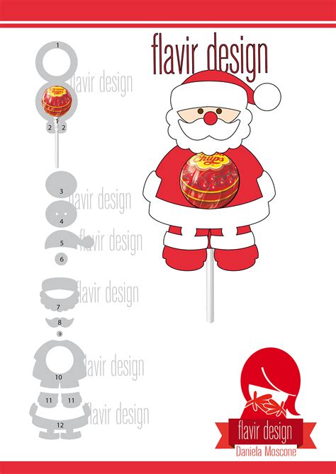 printable santa lollipop holder template printable templates