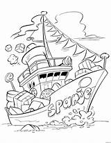 Kleurplaat Sinterklaas Stoomboot Animaatjes sketch template