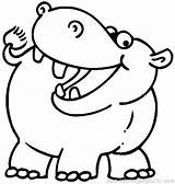 Hippo Coloring Pages Cute Getcolorings sketch template