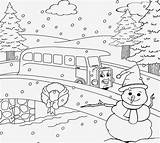 Scenery Coloring Winter Pages Drawing Outline Christmas Clipart Landscape Children Snow Beautiful Natural Kids Mountain Sketches Teenagers Colouring Fall Color sketch template