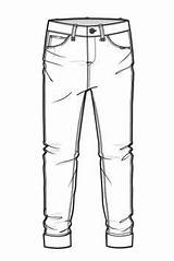 Jeans Drawing Drawings Sketches Sketch Fashion Template Denim Boyfriend Flat Line Trousers Technical Pants Calça Clothes Google Clothing Flats Men sketch template