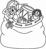 Sack Toy Coloring Clip Natale Di Colori Toys Sacks sketch template