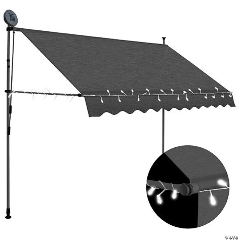 vidaxl manual retractable awning  led  anthracite awning oriental trading