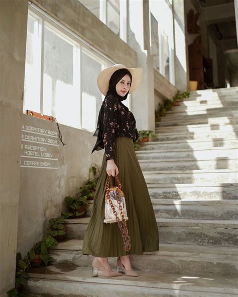 ide mix  match warna army hijab ala fashion influencer stunning