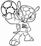 Coloring Pages Cup Fifa Mascot Brazil Football Printable sketch template