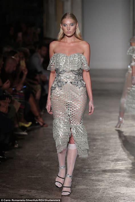 Elsa Hosk Wears A See Through Dress At Milan Fashion Week Daily Mail