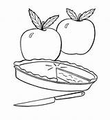 Pie Apple Coloring Pages Simple Fruit Kids Template Choose Board sketch template