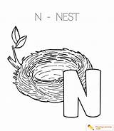 Nest Coloring Alphabet Easy Pages Printable Sheet Kids Color Getcolorings Colori sketch template