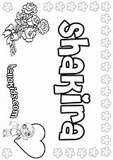 Shakira Coloring Name Pages Color Also Print sketch template