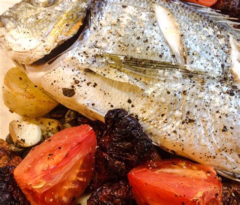 Baked Sea Bass With Sun Dried Tomatoes Capers And Potatoes Not Just