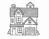 House Family Coloring American Coloringcrew sketch template