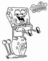 Spongebob Coloring Mewarnai Gambar Squarepants Snail Jump Sponge Schwammkopf Kartun Nickelodeon sketch template