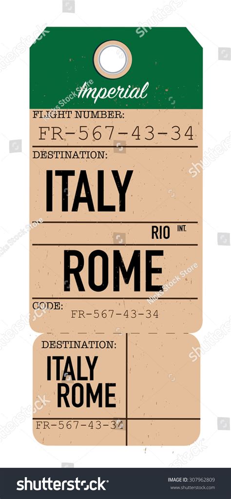 italy rome vacation ticket    travel holiday ticket  stump  rome  italy stock