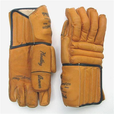 vintage leather hockey gloves cooper weeks bob cameron model hg30 as
