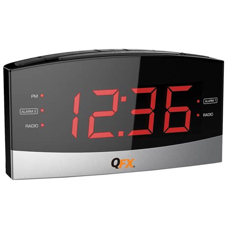 qfx amfm led  alarm clock radio black walmartcom