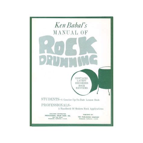 manual  rock drumming  ken babal sheet  book drums manual