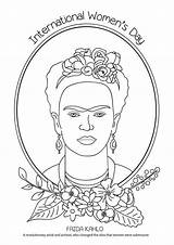 Coloring International Womens Frida Kahlo Pages Women Printable sketch template
