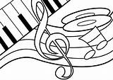 Coloring Dancing Treble Clef Piano Color Netart sketch template