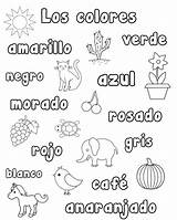 Spanish Coloring Pages Worksheets Colors Numbers Words Preschool Learning Color Printable Kids Kindergarten Worksheet Colores Los Number Sheets Elementary Lessons sketch template
