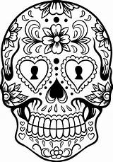 Coloring Sugar Skull Pages Kids sketch template