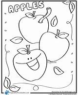 Apple Coloring Apples Pages Color Printable Preschool Kids Worksheets Preschoolers Sheet Alphabet Cute Fun Sheets Colouring Printables Kindergarten Fall Letter sketch template