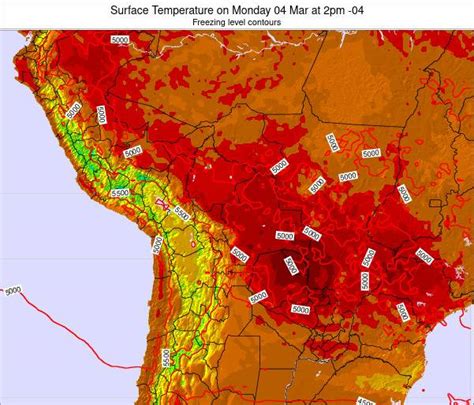 paraguay surface temperature  thursday  mar  pm