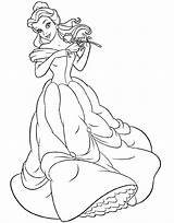 Coloring Pages Belle Beast Beauty Printable Dress sketch template