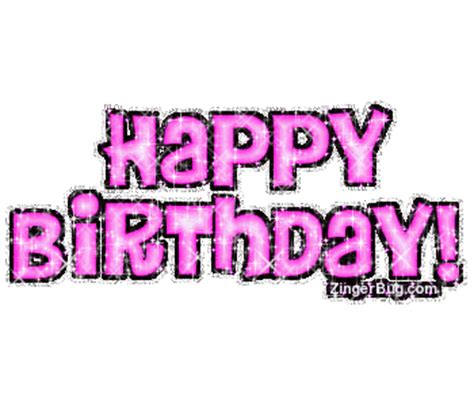 happy birthday pink beveled glitter glitter graphic greeting comment