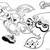 Splatoon Squid sketch template