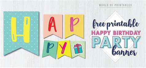 happy birthday party banner  printable world  printables