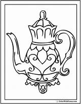 Coloring Mother Pages Teapot Mothers Mom Print Hearts Sheet sketch template