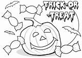Halloween Coloring Pages Printable Pumpkin Kids Trick Treat sketch template