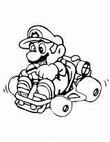 Mario Kart Coloring Pages Printable Kids sketch template