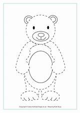 Bear Teddy Tracing Preschool Template Bears Animal Printables Traceable Activities Pages Drawing Dotted Drawings Worksheets Easy Crafts Line Make Activity sketch template