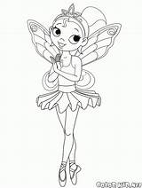 Ballerina Coloring Pages Fairy Girl Template Girls sketch template